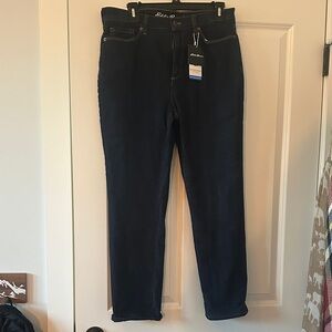 Eddie Bauer Fleece Lined Dark Blue Women's Jeans